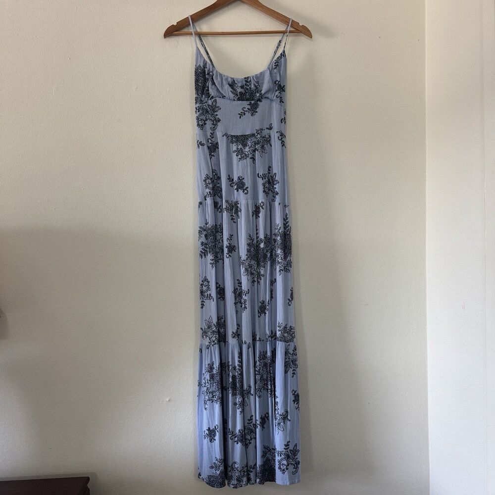Francesca’s M Maxi Dress Floral Euro Summer Cottagecore Coquette Boho Corset